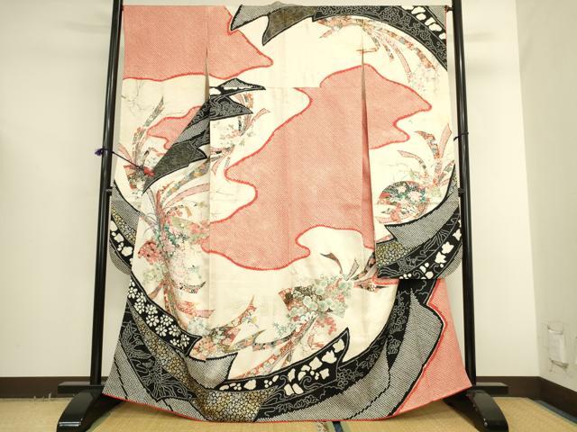 平和屋着物●豪華振袖　絞り　花熨斗文　金彩　正絹　逸品　DABK2705op