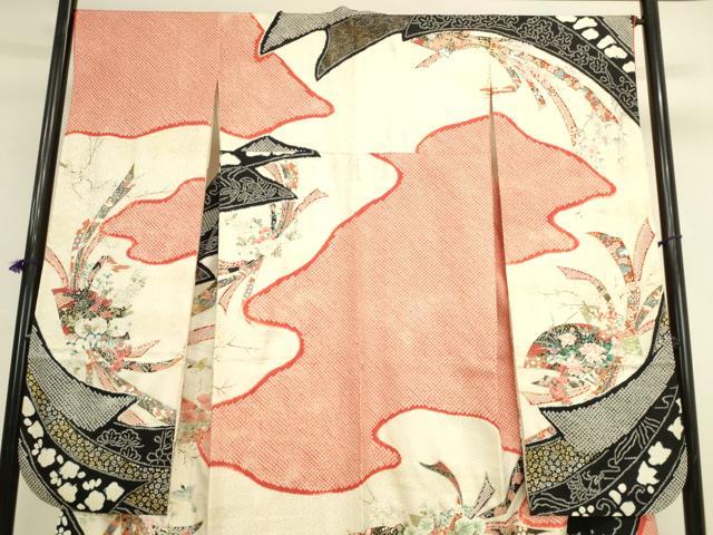 平和屋着物●豪華振袖　絞り　花熨斗文　金彩　正絹　逸品　DABK2705op