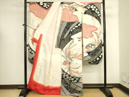 平和屋着物●豪華振袖　絞り　花熨斗文　金彩　正絹　逸品　DABK2705op