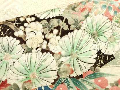 平和屋着物●豪華振袖　絞り　花熨斗文　金彩　正絹　逸品　DABK2705op