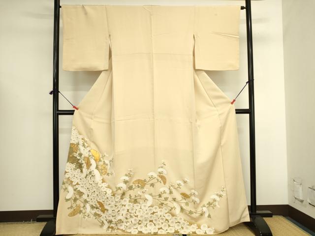 平和屋着物●豪華色留袖　駒刺繍　菊尽くし　金彩　正絹　逸品　DABK2706op