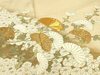 平和屋着物●豪華色留袖　駒刺繍　菊尽くし　金彩　正絹　逸品　DABK2706op
