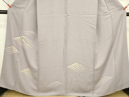 平和屋着物●訪問着　刺繍　立波花文　金彩　正絹　逸品　DABK2708op
