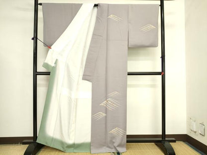 平和屋着物●訪問着　刺繍　立波花文　金彩　正絹　逸品　DABK2708op