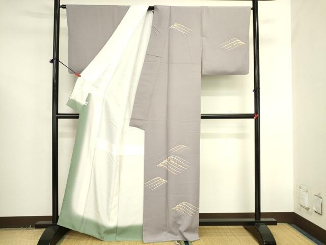 平和屋着物●訪問着　刺繍　立波花文　金彩　正絹　逸品　DABK2708op