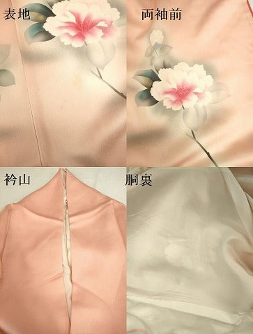 平和屋着物●訪問着　牡丹　暈し染め　正絹　逸品　DABK2711op