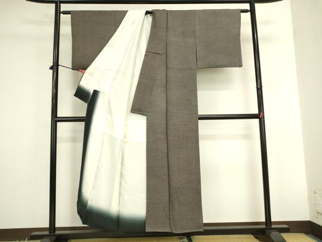 平和屋着物●江戸小紋　橋本六郎　角通し　黒地　正絹　逸品　DABK2718op