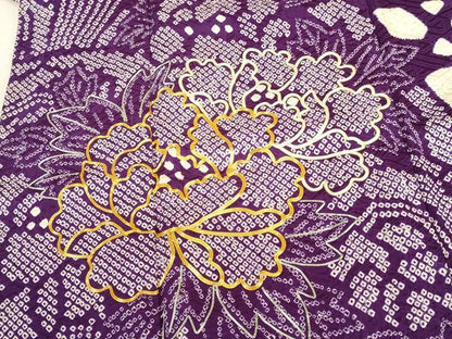 平和屋着物●豪華振袖　駒刺繍　総絞り　牡丹　正絹　逸品　DABK2723op