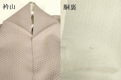 平和屋着物●上質な色無地　抽象地紋　薄柿色　正絹　逸品　DABK2726op