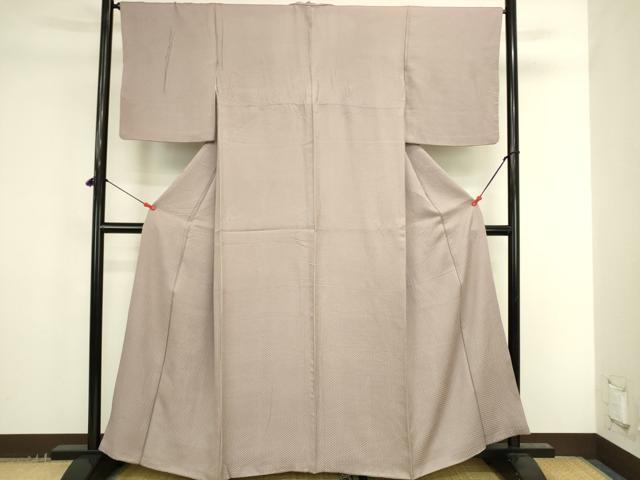 平和屋着物●上質な色無地　抽象地紋　薄柿色　正絹　逸品　DABK2726op