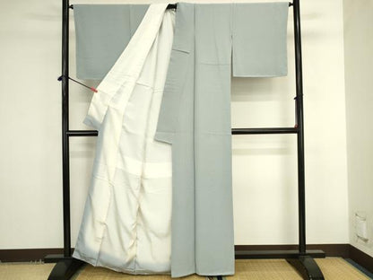 平和屋着物●上質な色無地　秘色色　正絹　逸品　未使用　DABK2727op