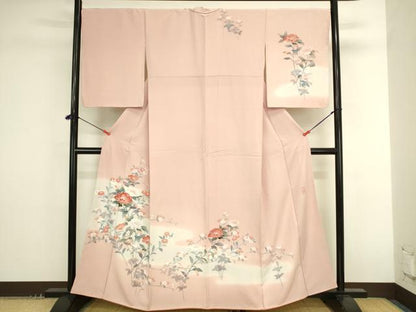 平和屋着物●訪問着　友禅　作家物　草花　暈し染め　正絹　逸品　DABK2730op