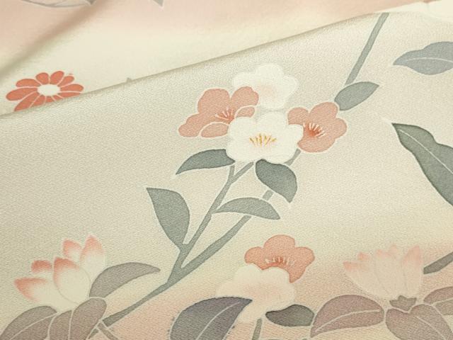 平和屋着物●訪問着　友禅　作家物　草花　暈し染め　正絹　逸品　DABK2730op