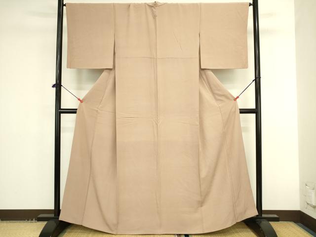 平和屋着物●上質な色無地　水柿色　正絹　逸品　DABK2735op