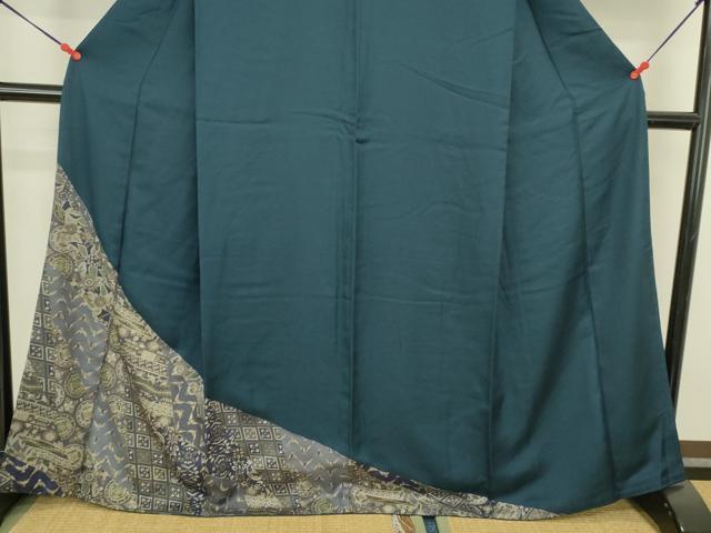 平和屋着物●染色作家　斉藤三才　訪問着　切嵌花鳥文　金彩　正絹　逸品　DABK2742op