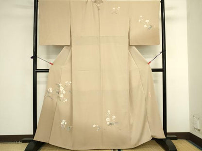 平和屋着物●京加賀友禅　百貫達雄　訪問着　枝花　暈し染め　銀座おゝぎ屋扱い　正絹　逸品　DABK2747op