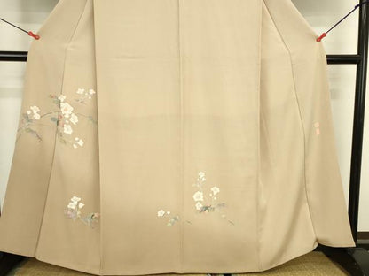 平和屋着物●京加賀友禅　百貫達雄　訪問着　枝花　暈し染め　銀座おゝぎ屋扱い　正絹　逸品　DABK2747op