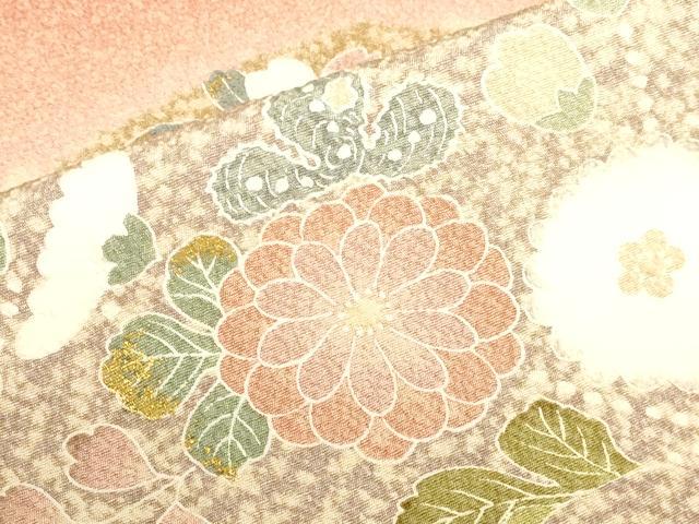 平和屋着物●訪問着　絞り　草花　暈し染め　金彩　正絹　逸品　DABK2749op