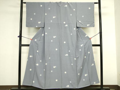 平和屋着物●上質な小紋　舞桜　正絹　逸品　未使用　DABK2752op
