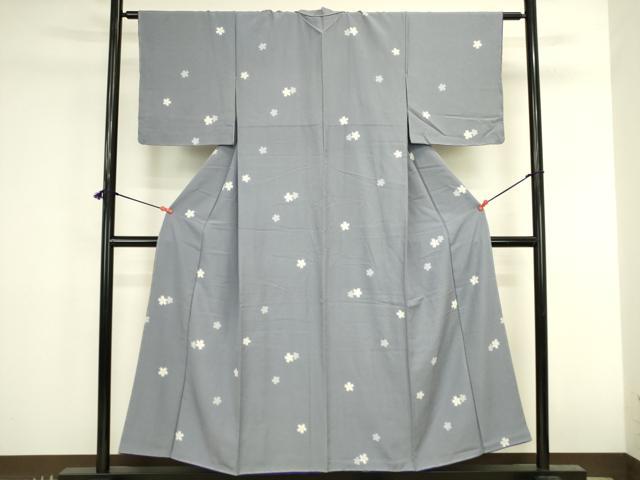 平和屋着物●上質な小紋　舞桜　正絹　逸品　未使用　DABK2752op
