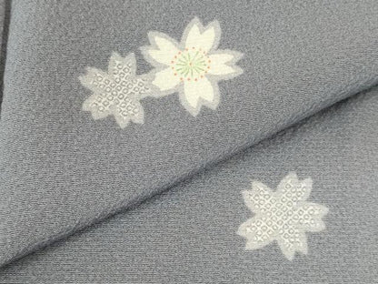平和屋着物●上質な小紋　舞桜　正絹　逸品　未使用　DABK2752op