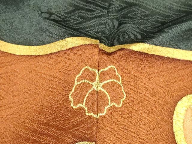 平和屋着物●訪問着　駒刺繍　横段花文　金彩　正絹　逸品　DABK2764op