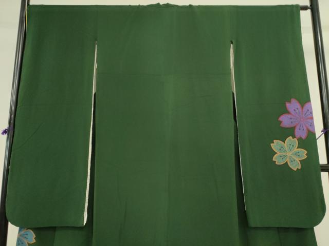 平和屋着物●豪華振袖　舞桜手毬文　鬼しぼ縮緬　正絹　逸品　DABK2765op