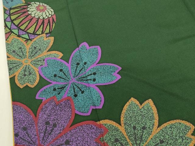 平和屋着物●豪華振袖　舞桜手毬文　鬼しぼ縮緬　正絹　逸品　DABK2765op