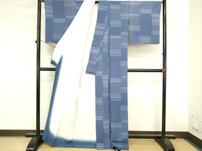 平和屋着物●上質な小紋　横段文　正絹　逸品　未使用　DABK2768op