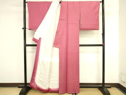 平和屋着物●上質な小紋　檜垣文　金通し地　正絹　逸品　DABK2771op