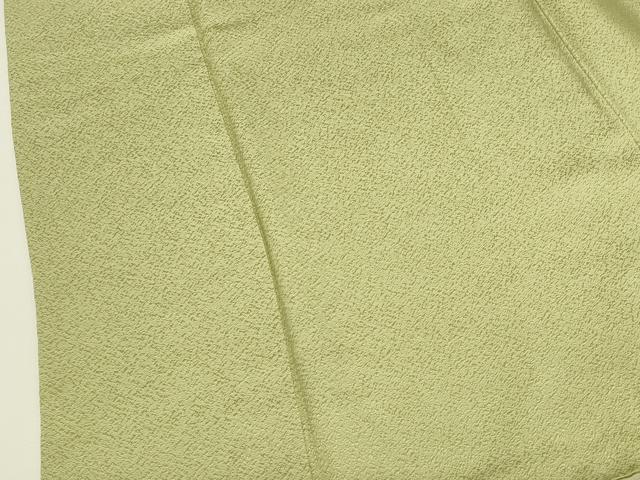 平和屋着物●上質な色無地　草木染　紗綾形地紋　若菜色　正絹　逸品　DABK2772op