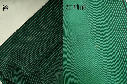 平和屋着物●染色作家　斉藤三才　小紋　三才鳥　縞　暈し染め　ますいわ屋扱い　正絹　逸品　DABK2773op