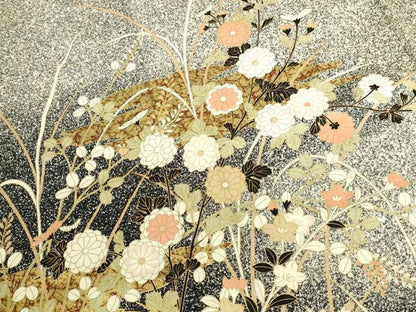平和屋着物●訪問着　花霞文　たたき染め　金彩　正絹　逸品　DABK2781op