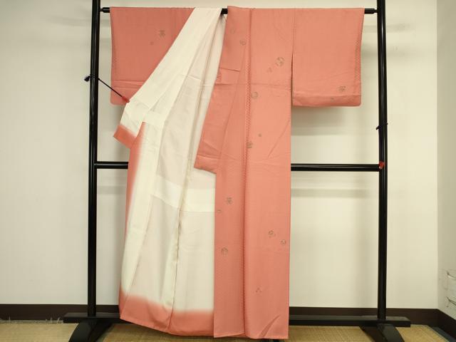 平和屋着物●友禅作家の巨匠　浅井青仁　小紋　舞花文　金彩　正絹　逸品　DABK2783op