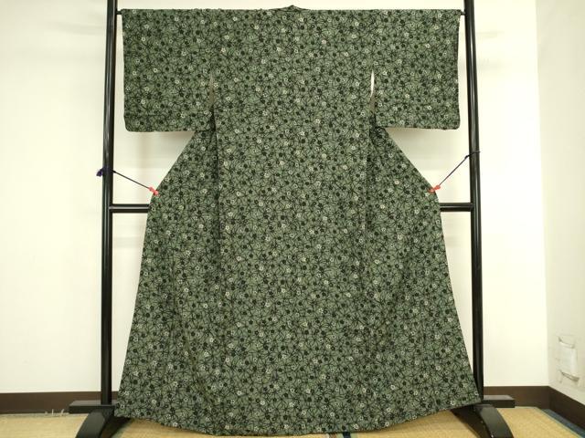 平和屋着物●上質な小紋　型染　枝梅　正絹　逸品　DABK2784op