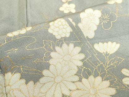 平和屋着物●訪問着　扇面花文　金彩　正絹　逸品　DABK2785op