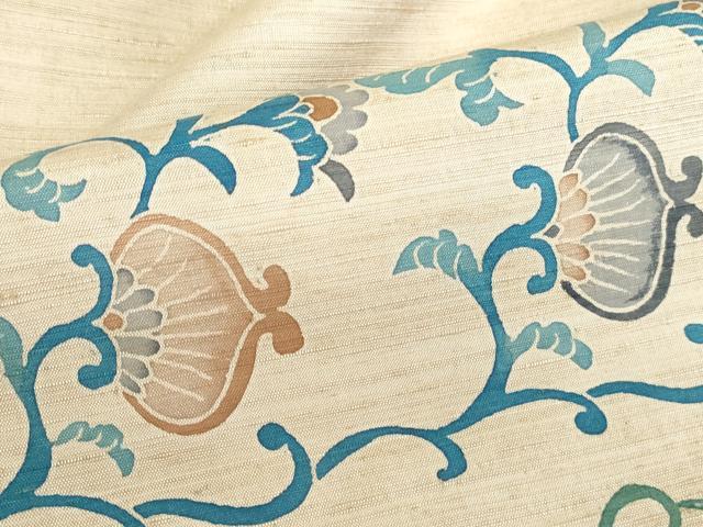 平和屋着物●訪問着　紬地　更紗花唐草文　正絹　逸品　DABK2786op