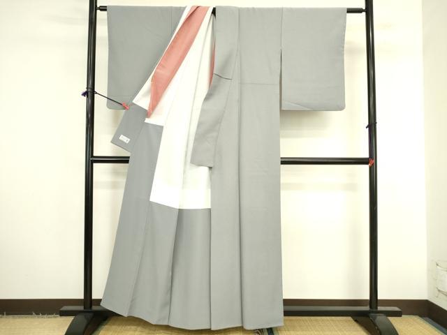 平和屋着物●洗える最高級着物　＜英＞はなぶさ謹製　色無地　豆がら茶色　洗える着物　DABK2788op