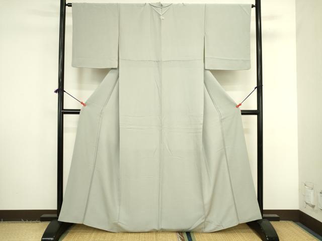平和屋着物●上質な色無地　千草鼠色　正絹　逸品　DABK2789op