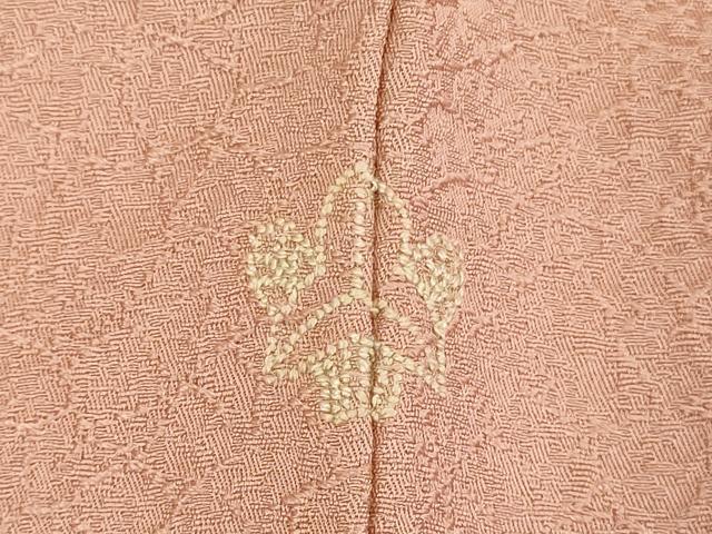 平和屋着物●中国三大刺繍　汕頭刺繍　スワトウ刺繍　総刺繍　色留袖　雪輪花文　珊瑚色　正絹　逸品　DABK2796op