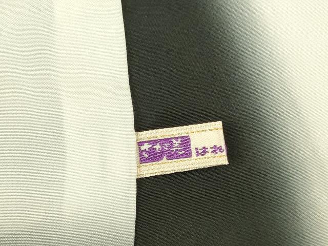 平和屋着物●伝統工芸士 染谷梅治　小紋　短冊吉祥花小紋柄　黒地　さが美扱い　正絹　逸品　未使用　DABK2803op