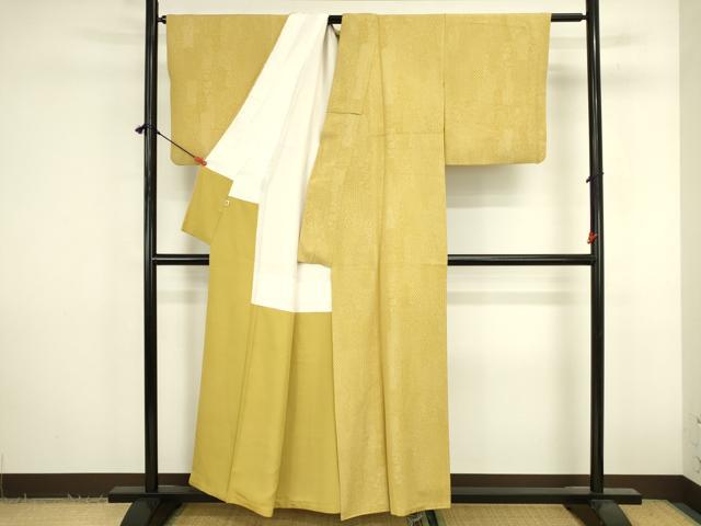 平和屋着物●江戸小紋　お召　吉祥花小紋柄　正絹　逸品　DABK2806op