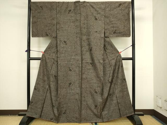 平和屋着物●本場大島紬　9マルキ　蔦の葉文　正絹　逸品　未使用　DABK2820op