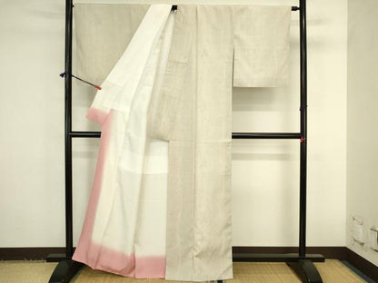 平和屋着物●本塩沢　110亀甲　草花文　正絹　逸品　DABK2823op