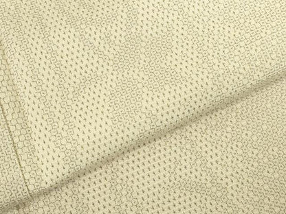 平和屋着物●本塩沢　110亀甲　草花文　正絹　逸品　DABK2823op