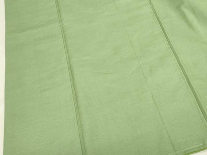 平和屋着物●結城紬　柳色　正絹　逸品　未使用　DABK2824op