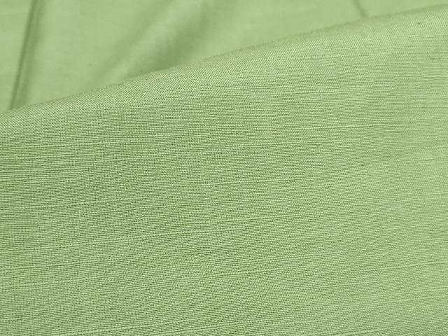平和屋着物●結城紬　柳色　正絹　逸品　未使用　DABK2824op