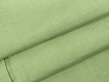 平和屋着物●結城紬　柳色　正絹　逸品　未使用　DABK2824op