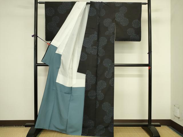 平和屋着物●本場結城紬　100亀甲　飛び亀甲　源氏車　正絹　逸品　未使用　DABK2825op