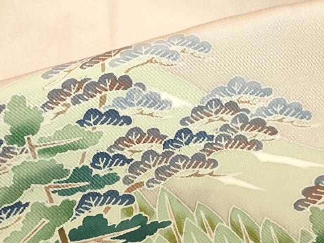 平和屋着物●豪華色留袖　翠峯　風景花松文　正絹　逸品　DABK2828op